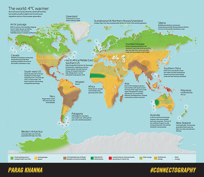 The world 4 °C warmer.